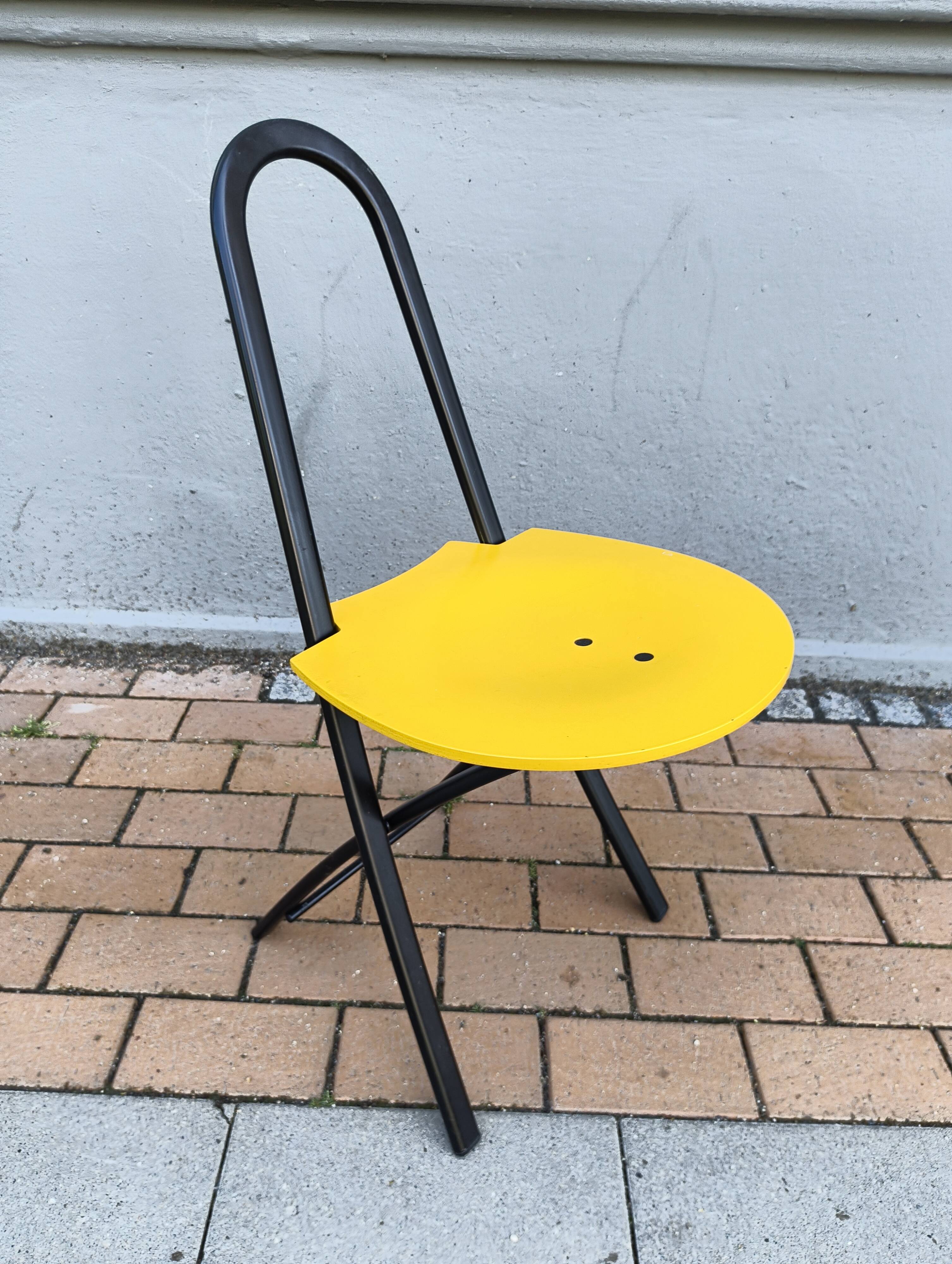 yellow folding chair