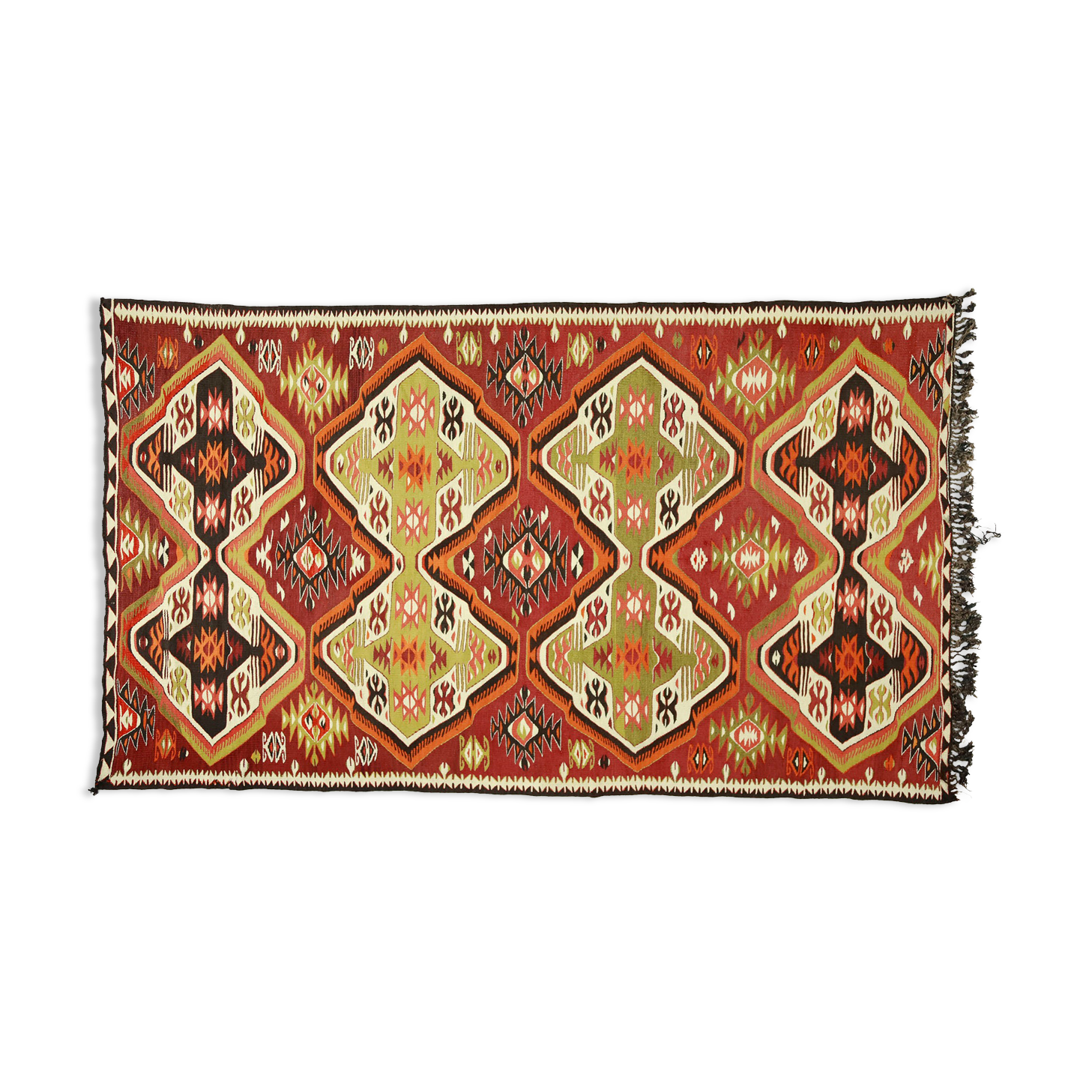 Anatolian handmade kilim rug 283 cm x 166 cm