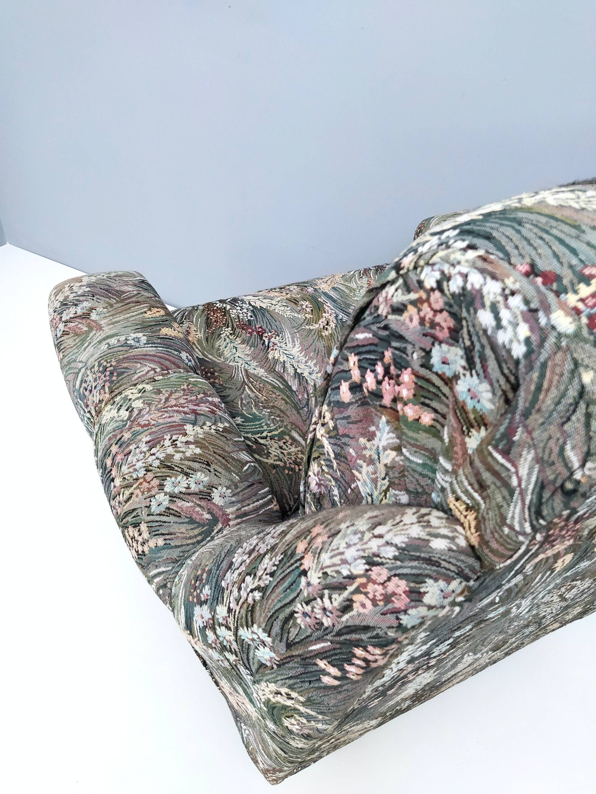 Pair of High-Quality Patterned Fabric Armchairs, Italy