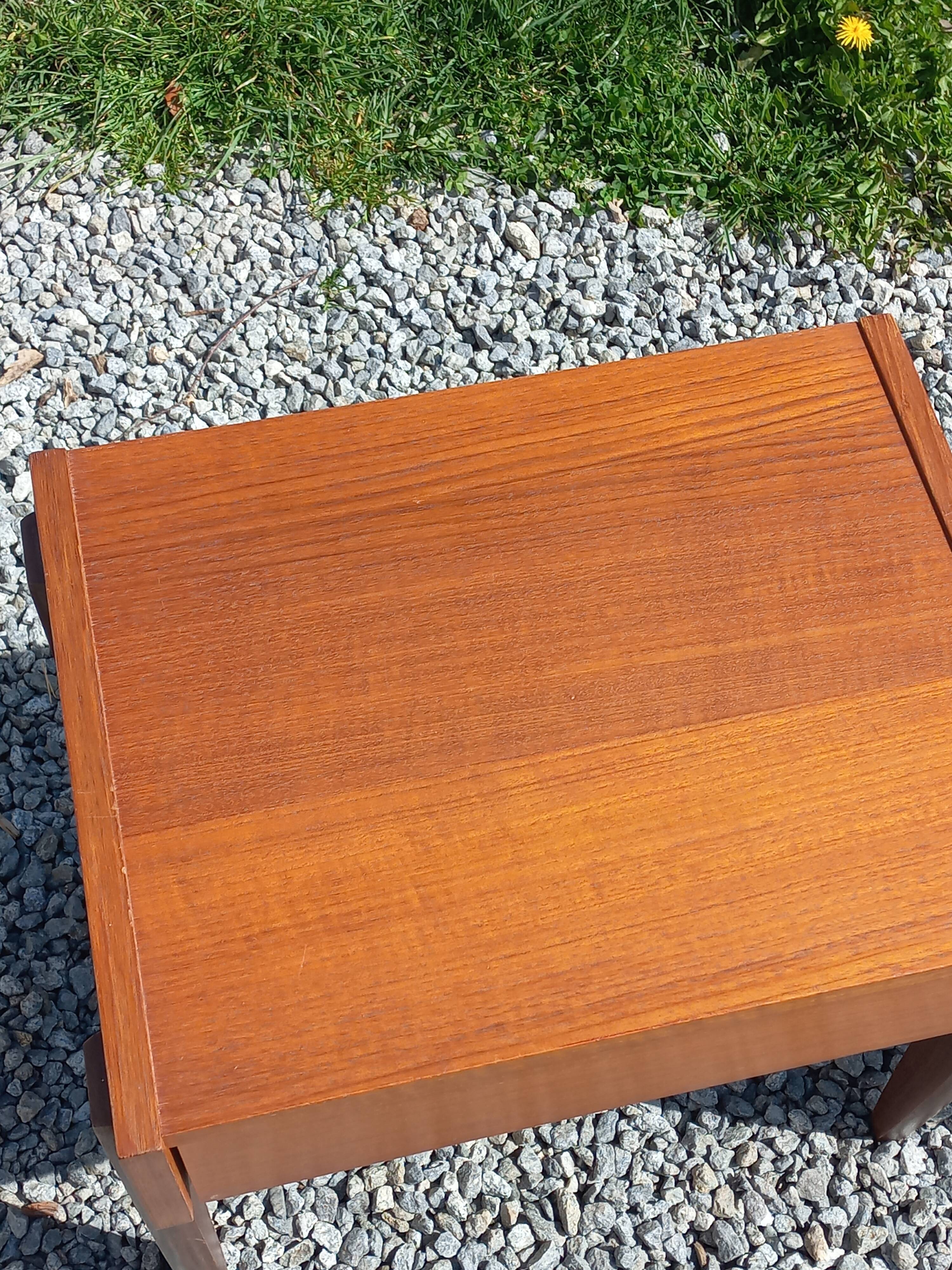 Pair of Scandinavian-style teak bedside tables from the 1970s.