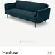 Sofa bed sofa bed, steel blue velvet (Made.com