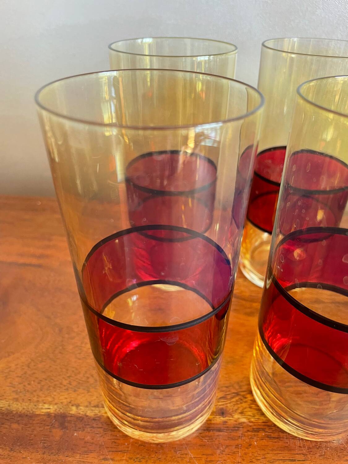 8 large colored glasses