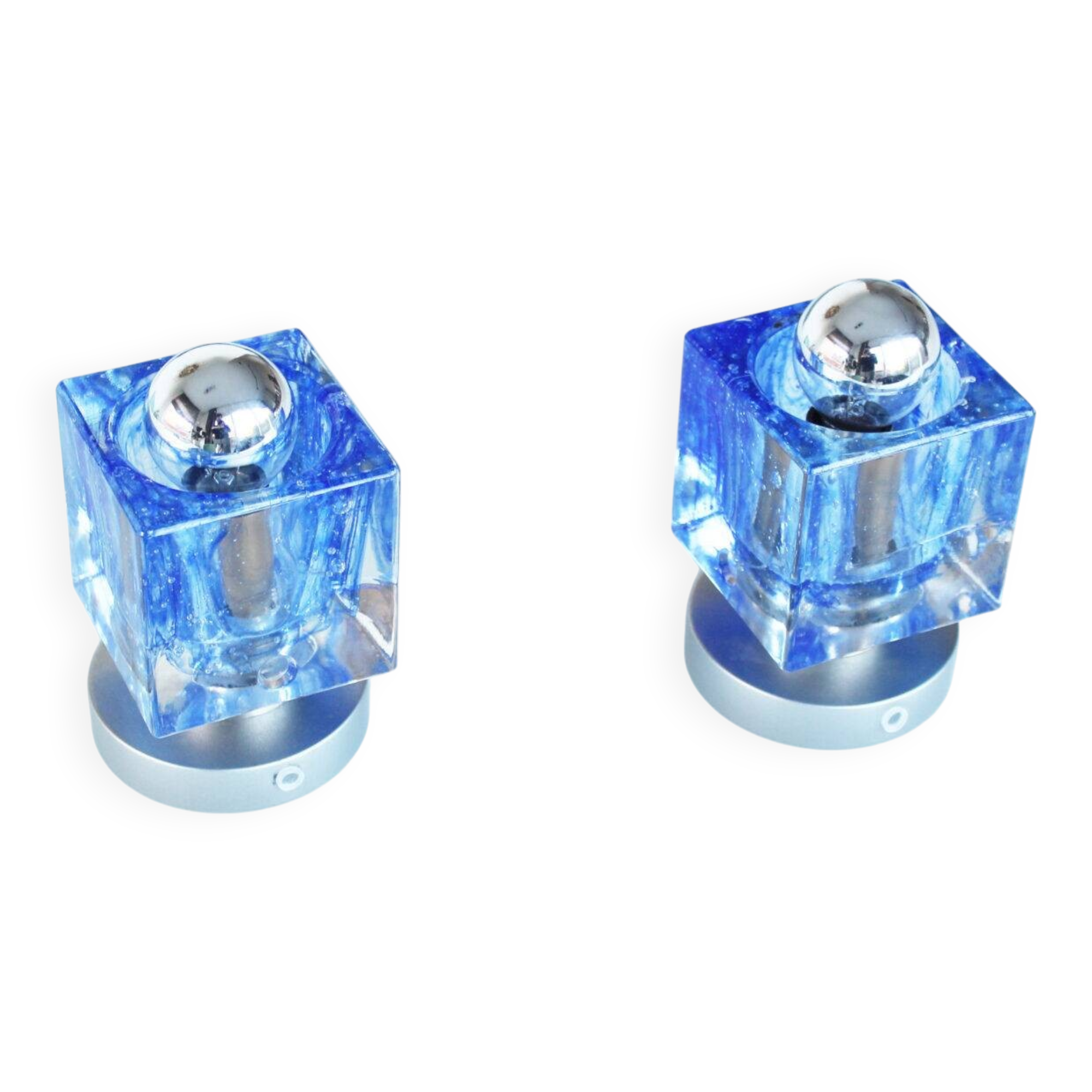 Pair of 1970s Murano glass wall sconces by Mazzega