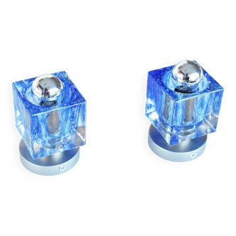 Pair of 1970s Murano glass wall sconces by Mazzega