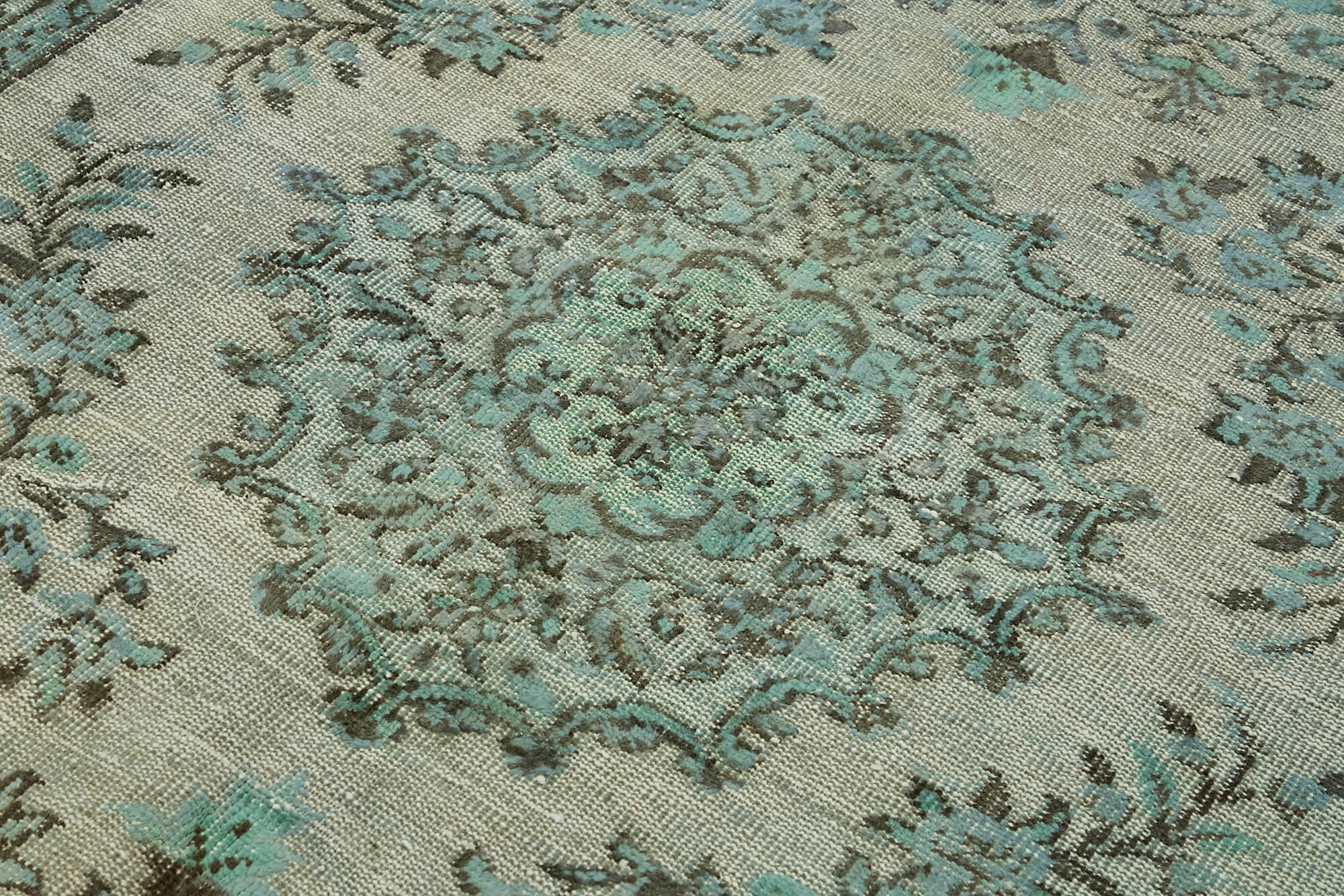 Hand-knotted antique turkish 1970s 178 cm x 289 cm blue carpet