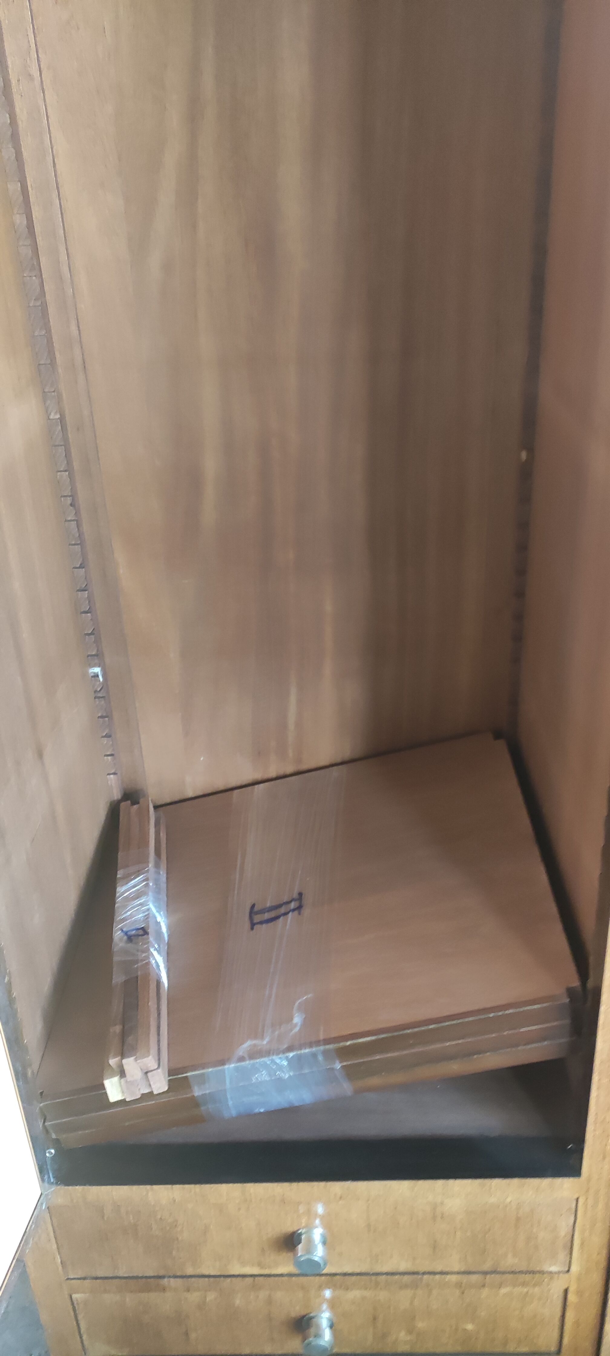 Art deco cabinet 3 doors 4 drawers in place of walnut