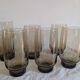 12 long drink glasses in smoked glass – 1970s