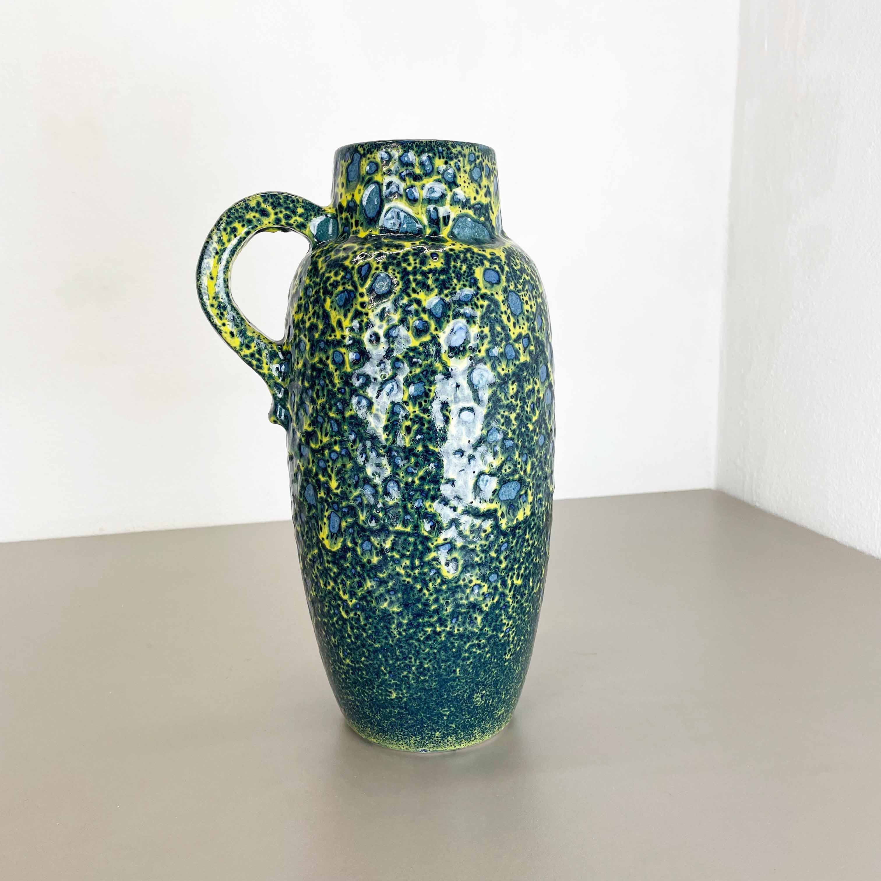 Rare Super Color Crusty Fat Lava Multi-Color Vase Scheurich, Germany WGP, 1970s