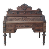 Louis XIII cylinder desk in oak, 19th century