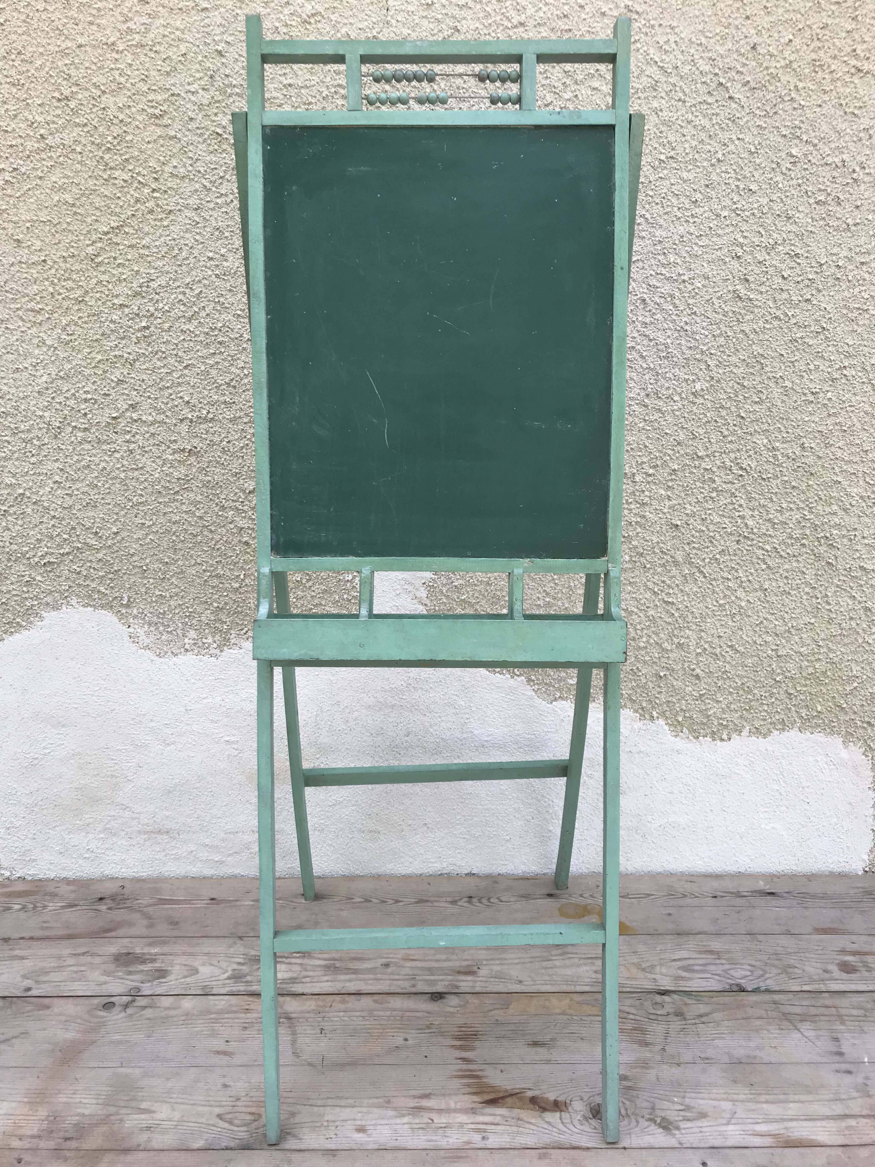 Old blackboard school child wood