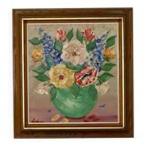 Oil painting on Swedish panel from the mid-century "Still Life" by Gustav Adolf Lysholm - Vintage and framed.