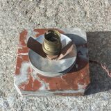 Art Deco night light in marble and enamelled glass from the 1930s.