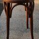 Thonet-style curved wooden stool