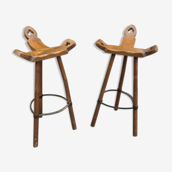 Pair of Spanish brutalist stools