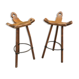 Pair of Spanish brutalist stools