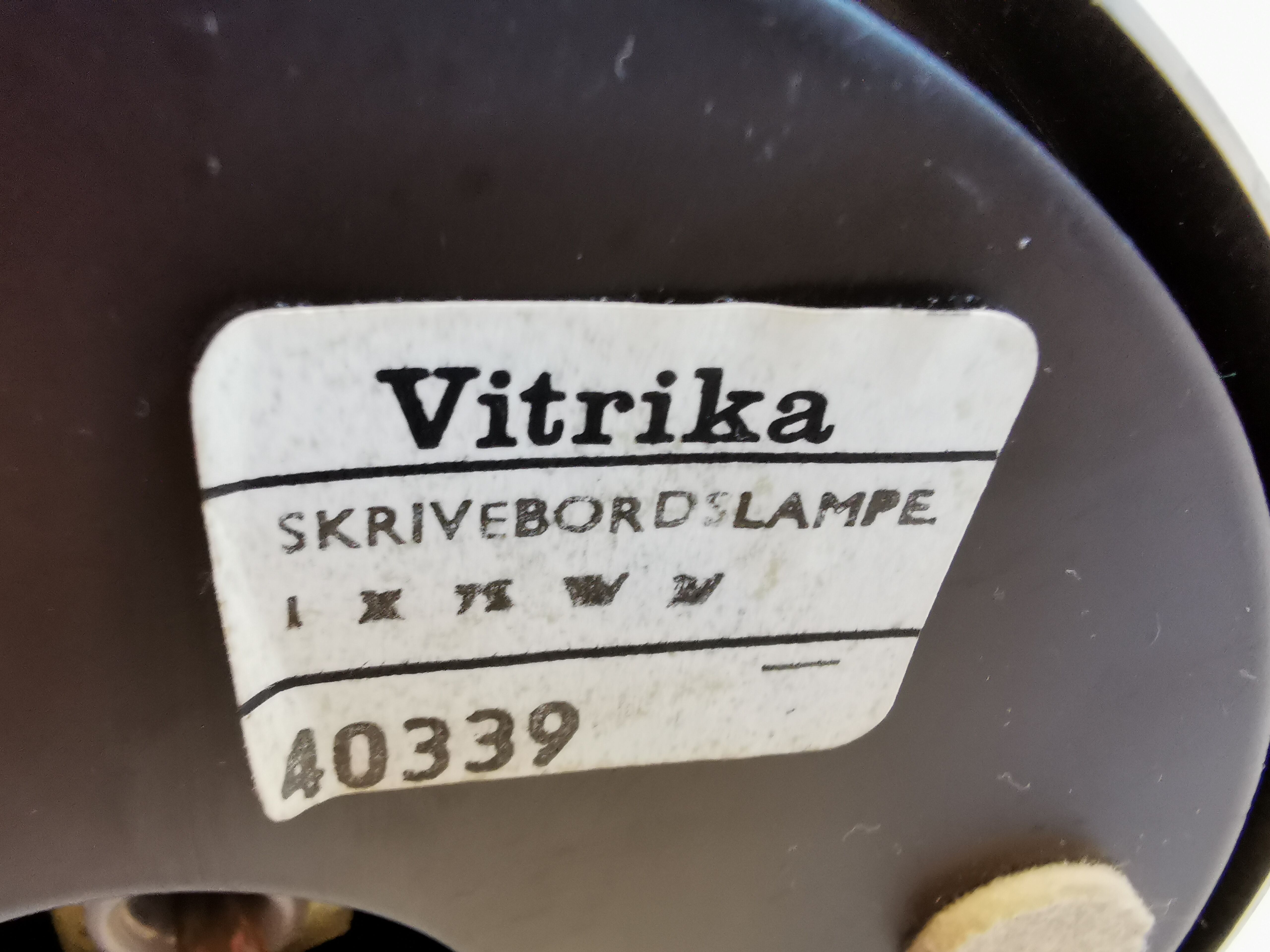Desk/table lamp from Danish Vitrika (which closed in the early 1990s)
