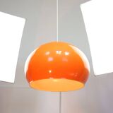 Suspension géante orange Space Age de Guzzini, années 70