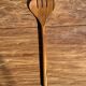 Salad server or large oval split teak spoon. L18 D8.5