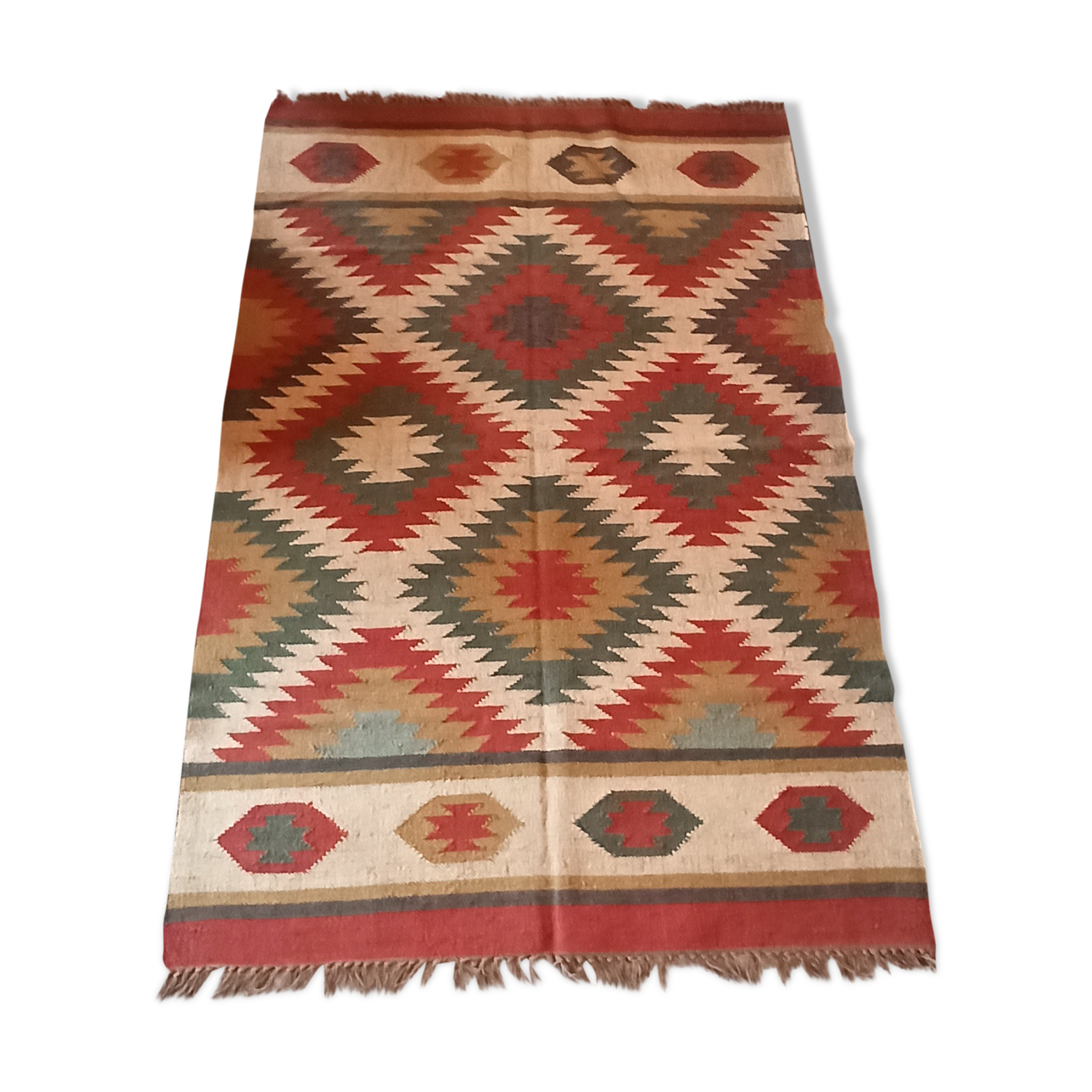 Kilim carpet in cotton and burlap 120x190cm
