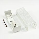 Mid-Century Murano Ice Glass Wall Light from Kaiser Leuchten, Germany, 1960