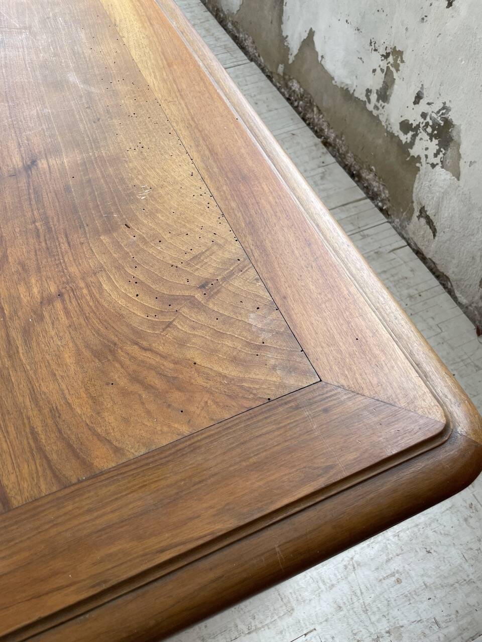 Solid walnut farmhouse castle table 1900 XXL