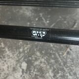 Set of 2 Black PVC Spaghetti Lounge Chairs — Lacquered Metal Frame, Giandomenico Belotti (1980s)