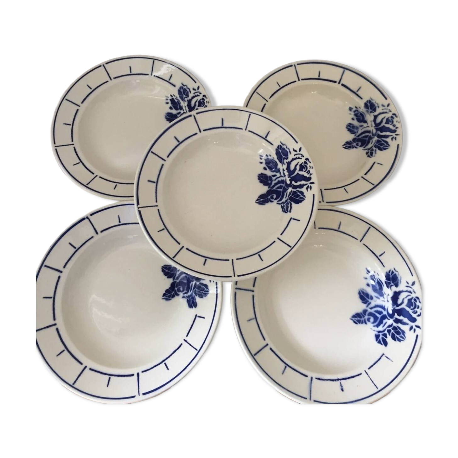 Terre de Fer Badonviller Chanzelles Blue model soup plates