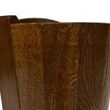 Vintage dark oak umbrella stand basket storage design 60s minimalist design