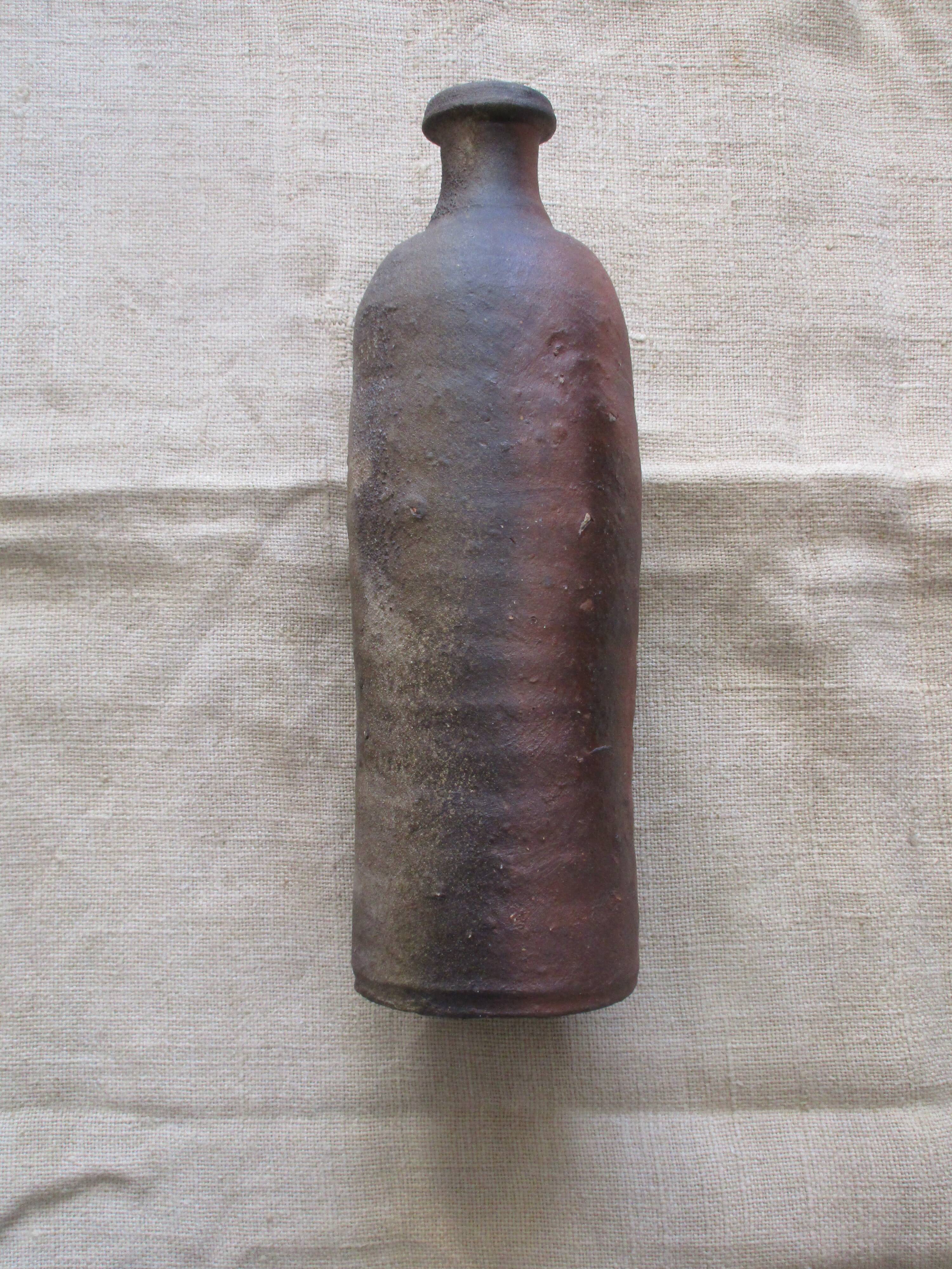 Rustic raw gres bottle