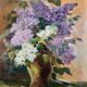 Peinture à l'huile bouquet de lilas