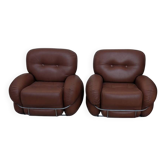 Set of 2 Okay armchairs by Adriano Piazzesi, 70s