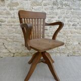 American office chair, swivel, oak