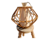 Vintage rattan and bamboo pendant light with removable shade.