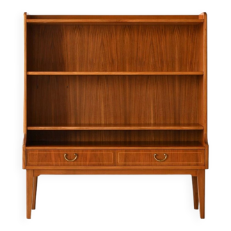 Scandinavian teak bookcase with drawers