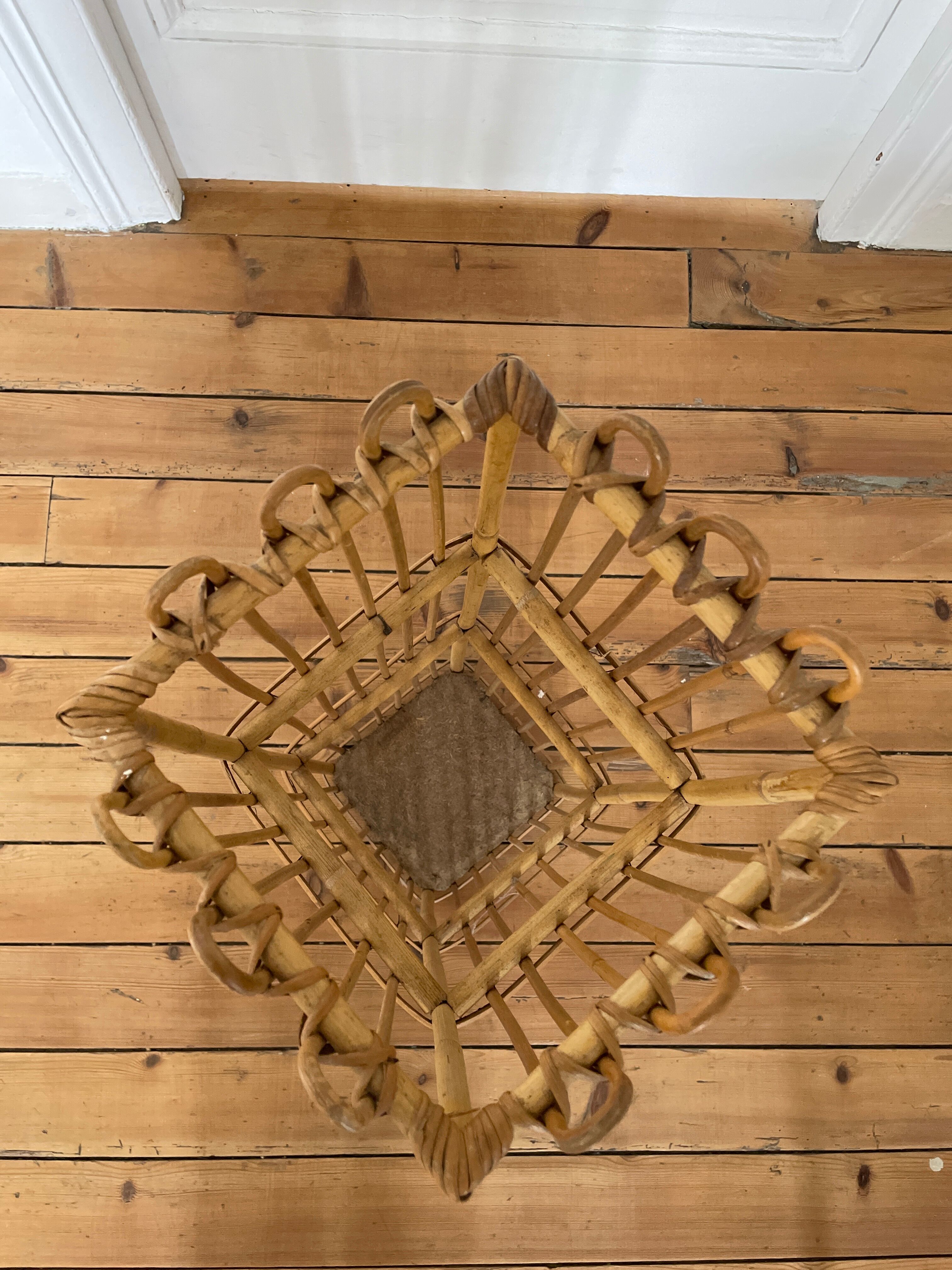 Vintage bamboo rattan umbrella holder