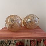 Paire d’appliques murales globes vintage