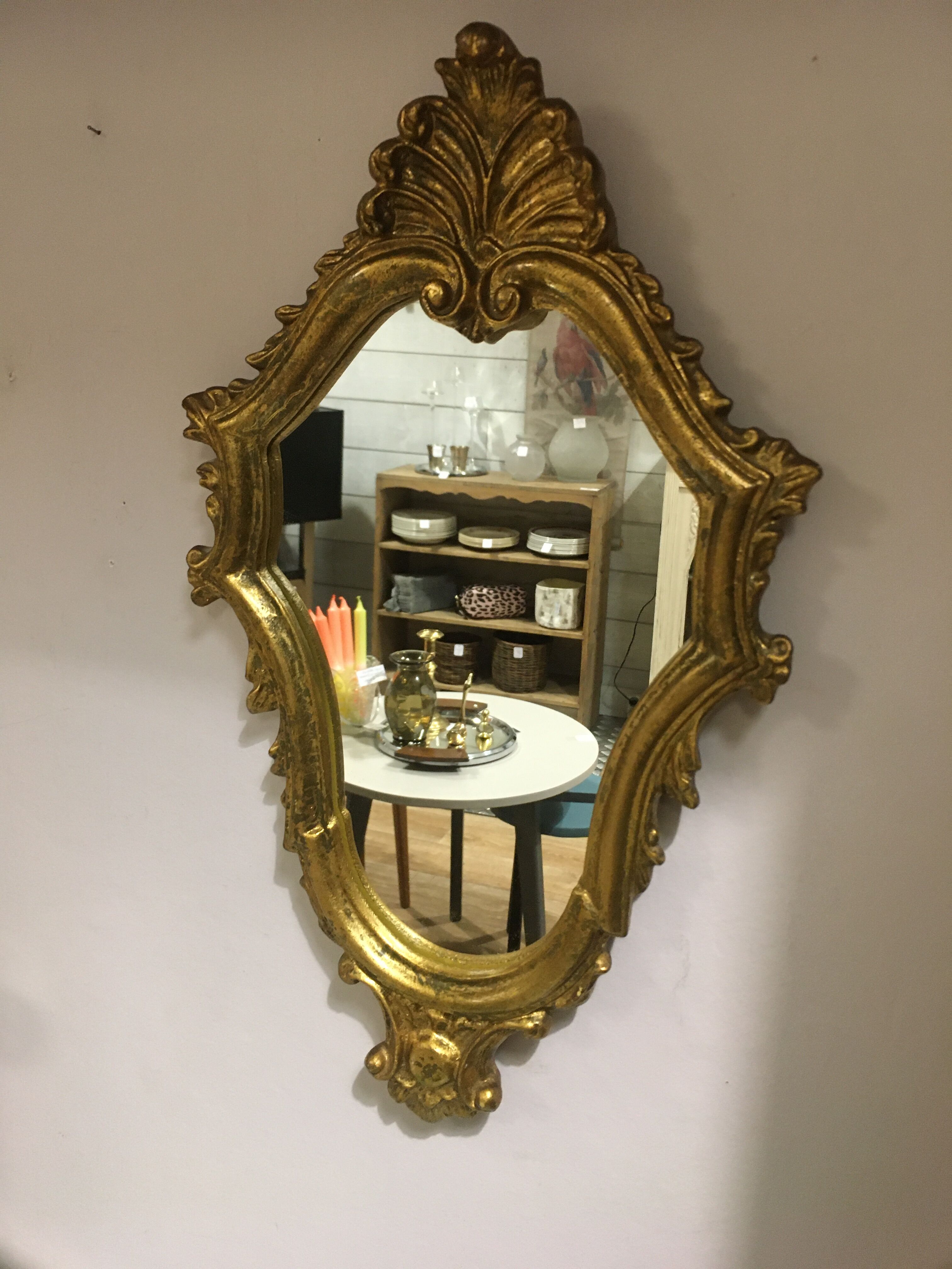 Golden baroque mirror