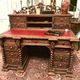 Hand-carved wooden desk in neo-renaissance style Henri II around 1870