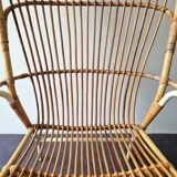 Rattan high back chair with white frame for Rohé Noordwolde, The Netherlands 1960's