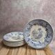 Set of 8 antique English dessert plates by J. Marshall & Co Bosphorus purple earthenware 19th century.