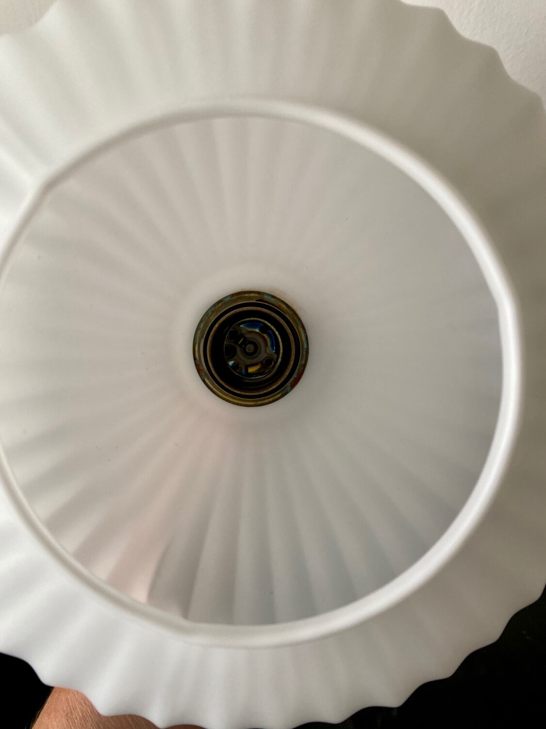 Louis Kalff brushed opaline lamp