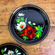 Pair of hand-painted metal plates - soviet style