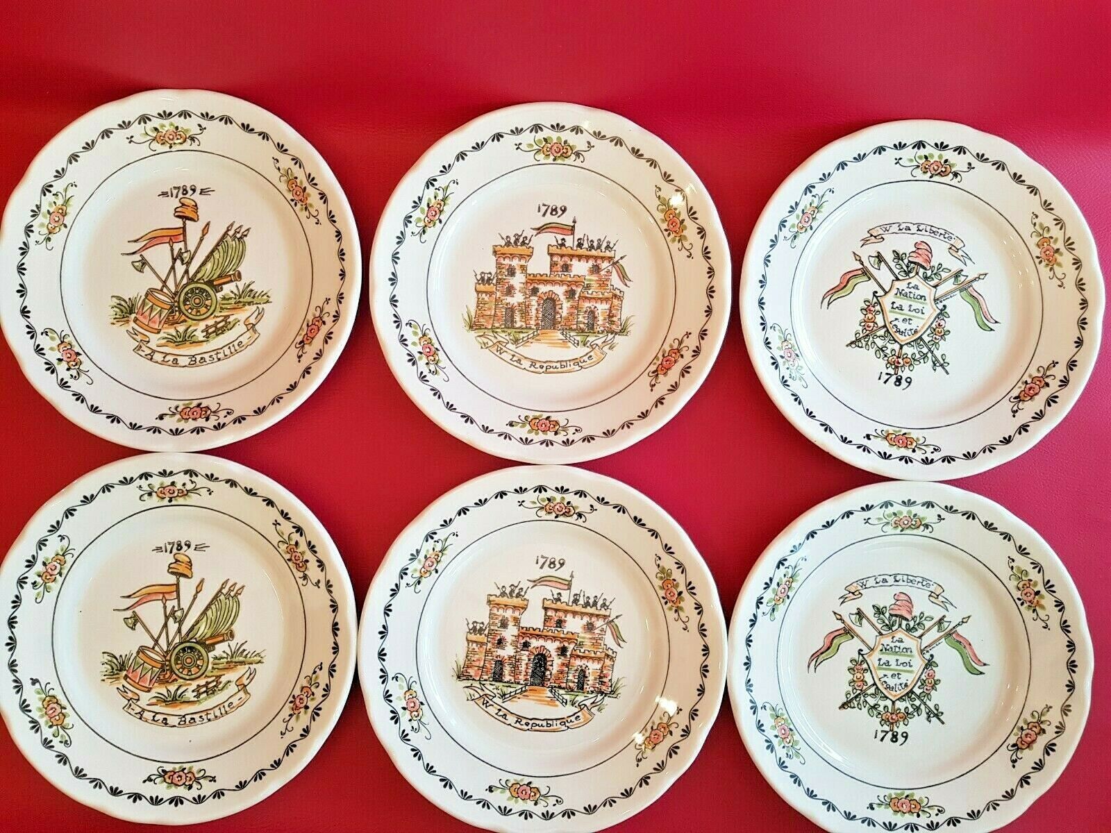 6 assiettes révolutionnaire révolution française 1789 - C.B.M. CBM