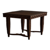 Hand-carved ornate wooden console tables, France, late 19th century