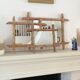 Set of vintage wood mirrors bamboo effect