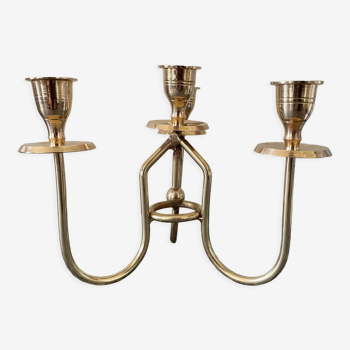 Golden brass candle holder