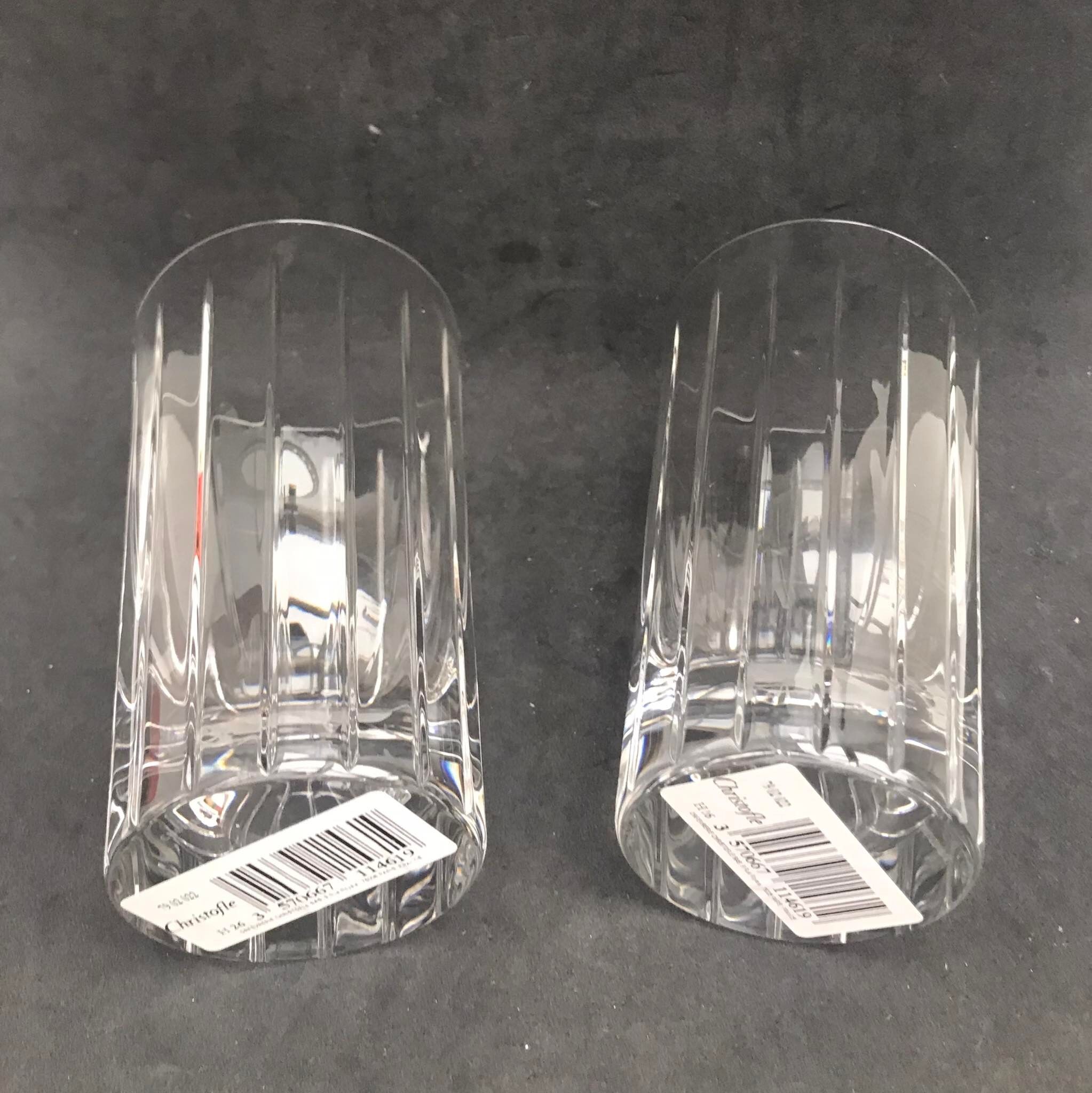 2 Christofle crystal glasses