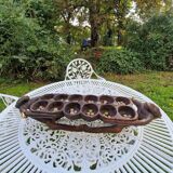 Large vintage Awale Oware game hand carved wood Nigeria 1980s