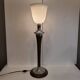 Table lamp, wood and opaline glass, mazda, art deco, 1920s – france