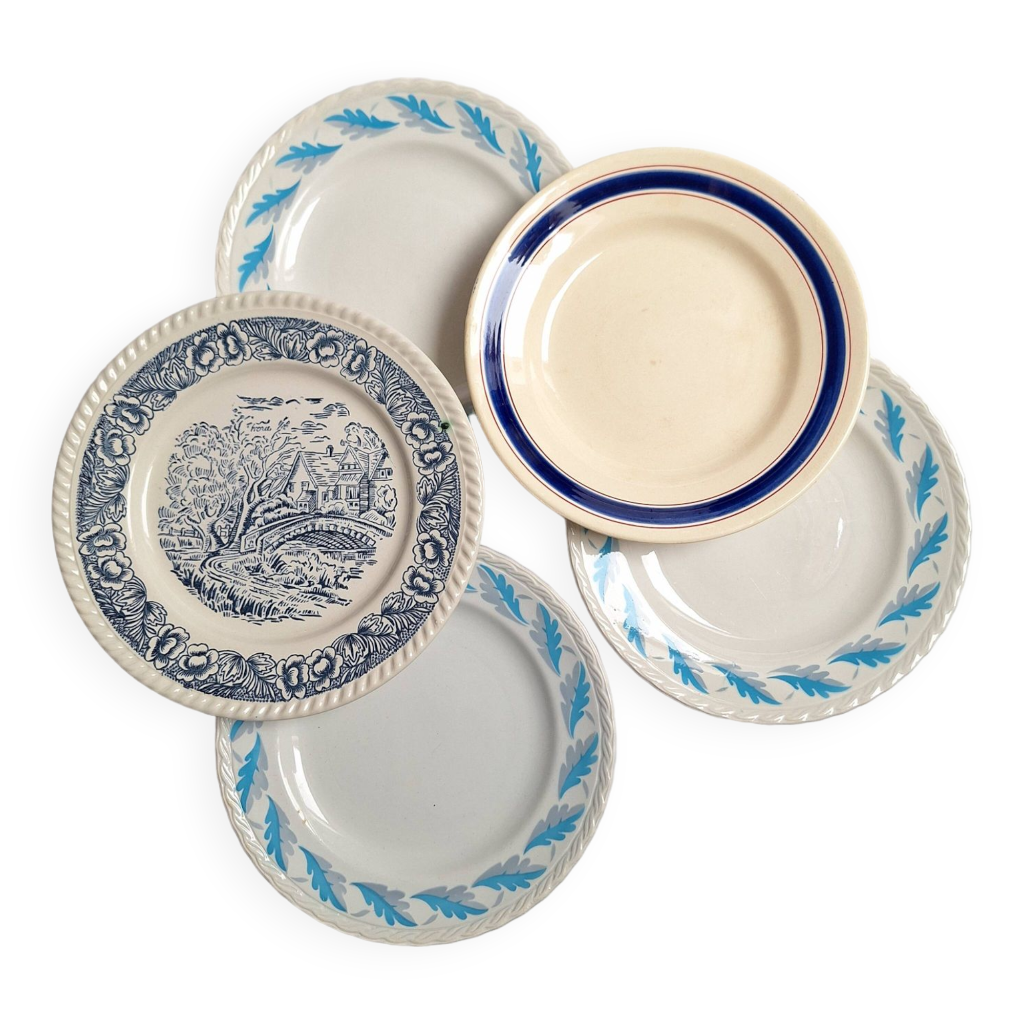 Blue vintage dinner plates